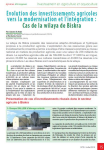Evolution des investissements agricoles vers la modernisation et lint&eacute;gration : cas de la wilaya de Biskra