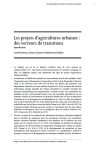 Les projets dagricultures urbaines : des vecteurs de transitions
