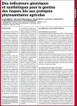 Des indicateurs g&eacute;n&eacute;riques et synth&eacute;tiques pour la gestion des risques li&eacute;s aux pratiques phytosanitaires agricoles