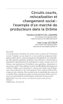 Circuits courts, relocalisation et changement social : lexemple dun march&eacute; de producteurs dans la Dr&ocirc;me