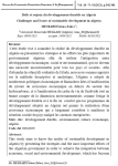 D&eacute;fis et enjeux du d&eacute;veloppement durable en Alg&eacute;rie