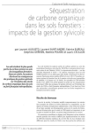 S&eacute;questration de carbone organique dans les sols forestiers : impacts de la gestion sylvicole