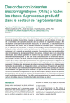 Des ondes non ionisantes &eacute;lectromagn&eacute;tiques (ONIE) &agrave; toutes les &eacute;tapes du processus productif dans le secteur de lagroalimentaire