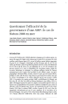 Questionner lefficacit&eacute; de la gouvernance dune AMP : le cas de Natura 2000 en mer
