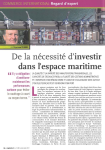 De la n&eacute;cessit&eacute; d'investir dans l'espace maritime