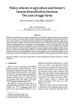 Policy reforms in agriculture and farmers income diversification decision: the case of eggs farms