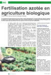 Fertilisation azot&eacute;e en agriculture biologique