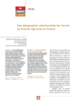 Une g&eacute;ographie relationnelle de lacc&egrave;s au foncier agricole en France