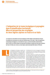 Lint&eacute;gration de la trame &eacute;cologique et paysag&egrave;re dans la planification territoriale  Mise en perspective des strat&eacute;gies de deux r&eacute;gions alpines en France et en Italie