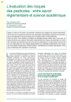 L&eacute;valuation des risques des pesticides : entre savoir r&eacute;glementaire et science acad&eacute;mique
