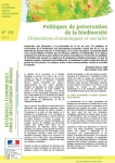Politiques de pr&eacute;servation de la biodiversit&eacute; : dimensions &eacute;conomiques et sociales