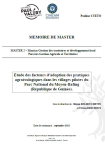 &Eacute;tude des facteurs dadoption des pratiques agro&eacute;cologiques dans les villages pilotes du Parc National du Moyen-Bafing (Guin&eacute;e)