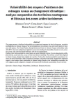 Vuln&eacute;rabilit&eacute; des moyens dexistence des m&eacute;nages ruraux au changement climatique: analyse comparative des territoires montagneux et littoraux des zones arides tunisiennes