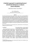 A holistic approach in explaining farmers intentional behaviour on manure waste utilization