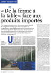 &laquo; De la ferme &agrave; la table &raquo; face aux produits import&eacute;s