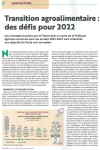 Transition agroalimentaire : des d&eacute;fis pour 2022