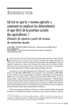 Quest-ce que le &laquo; revenu agricole &raquo;, comment en analyser les d&eacute;terminants et que dit-il de la position sociale des agriculteurs ? &Eacute;l&eacute;ments de r&eacute;ponse &agrave; partir de travaux de recherche r&eacute;cents