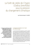 La for&ecirc;t de c&egrave;dre de Chypre (Cedrus brevifolia) sous la pression du changement climatique