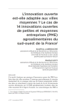 Linnovation ouverte est-elle adapt&eacute;e aux villes moyennes ? Le cas de 14 innovations ouvertes de petites et moyennes entreprises (PME) agroalimentaires du sud-ouest de la France
