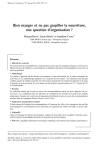 Bien manger et ne pas gaspiller la nourriture, une question dorganisation ?