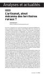 Lartisanat, atout m&eacute;connu des territoires ruraux ?