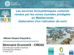 Les services &eacute;cosyst&eacute;miques culturels rendus par les zones humides prot&eacute;g&eacute;es en M&eacute;diterran&eacute;e, &eacute;laboration dun indicateur de suivi