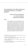 Conceptualisation de la traditionnalit&eacute; per&ccedil;ue dun produit alimentaire : une approche qualitative