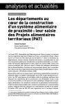 Les d&eacute;partements au cur de la construction dun syst&egrave;me alimentaire de proximit&eacute; : leur saisie des Projets alimentaires territoriaux (PAT)