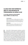 La place des interm&eacute;diaires dans la relocalisation de lalimentation en milieu rural. Le cas des commerces de proximit&eacute; dans le PNR du Livradois-Forez