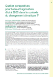 Quelles perspectives pour leau et lagriculture dici &agrave; 2050 dans le contexte du changement climatique ?