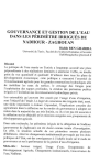 Gouvernance et gestion de l'eau dans les p&eacute;rim&egrave;tres irrigu&eacute;s de Nadhour-Zaghouan