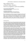 Reconfiguration of food value chains  between logistics and traceability