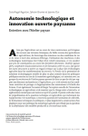 Autonomie technologique et innovation ouverte paysanne - Entretien avec lAtelier paysan