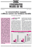 Consommation et modes de vie, n. 201 - 2007/03 - La consommation engag&eacute;e s'affirme comme une tendance durable