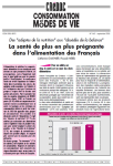 Consommation et modes de vie, n. 186 - 2005/09 - Des adeptes de la nutrition aux obs&eacute;d&eacute;s de la balance : la sant&eacute; de plus en plus pr&eacute;gnante dans l'alimentation des Fran&ccedil;ais