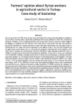 Farmers opinion about Syrian workers in agricultural sector in Turkey: case study of Gaziantep