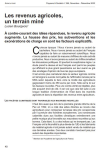 Les revenus agricoles, un terrain min&eacute;