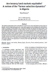 Are tenancy land markets equitable? A review of the farmer selection dynamics in Algeria