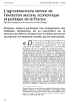L'agroalimentaire t&eacute;moin de l'&eacute;volution sociale, &eacute;conomique et politique de la France