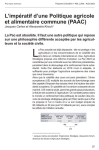 L'imp&eacute;ratif d'une Politique agricole et alimentaire commune (PAAC)
