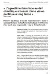&laquo;&nbsp;L'agroalimentaire face au d&eacute;fi climatique a besoin d'une vision politique &agrave; long terme&nbsp;&raquo;