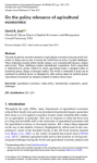 On the policy relevance of&nbsp;agricultural economics