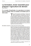 La formation, levier essentiel pour pr&eacute;parer l'agriculture de demain