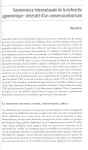 Gouvernance internationale de la recherche agronomique : n&eacute;cessit&eacute; d'un consensus minimum