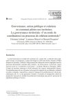 Gouvernance, action publique et coh&eacute;sion ou comment piloter nos territoires. La gouvernance territoriale&nbsp;: d'un mode de coordination &agrave; un processus de coh&eacute;sion territoriale&nbsp;?