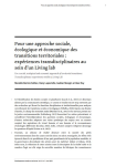 Pour une approche sociale, &eacute;cologique et &eacute;conomique des transitions territoriales : exp&eacute;riences transdisciplinaires au sein dun Living lab