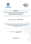 Evaluation des performances des syst&egrave;mes de cultures irrigu&eacute;s innovants bas&eacute;s sur lagriculture de conservation des sols