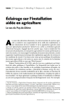 &Eacute;clairage sur l'installation aid&eacute;e en agriculture. Le cas du Puy-de-D&ocirc;me