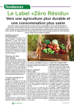Le Label &laquo;Z&eacute;ro R&eacute;sidu&raquo; : vers une agriculture plus durable et une consommation plus saine