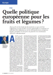 Quelle politique europ&eacute;enne pour les fruits et l&eacute;gumes ?